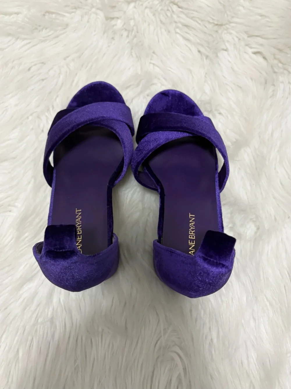 Lane Bryant Royal Purple Velvet Platform Sandals - Picture 2 of 5